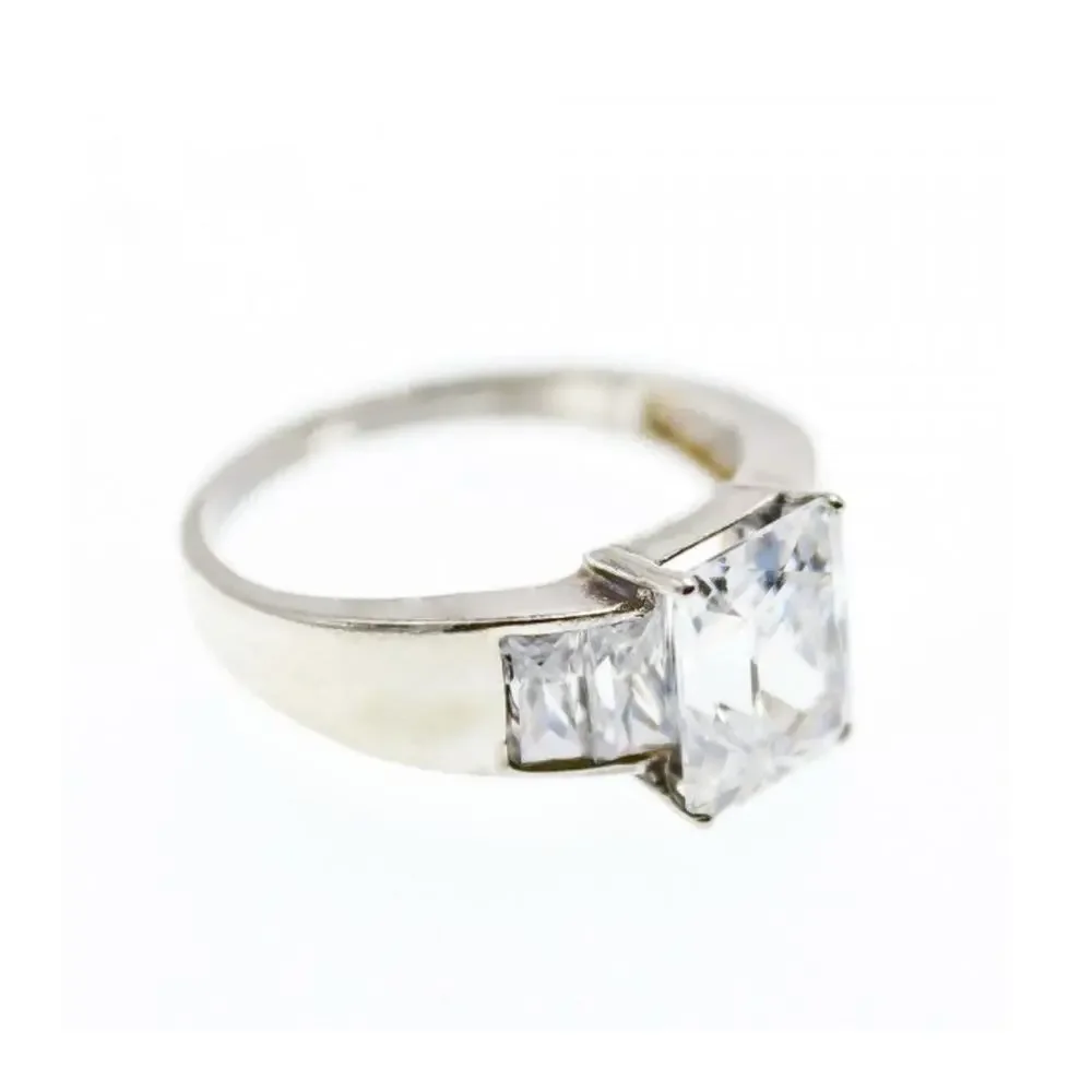 925 Sterling Silver CZ Ring Size 14